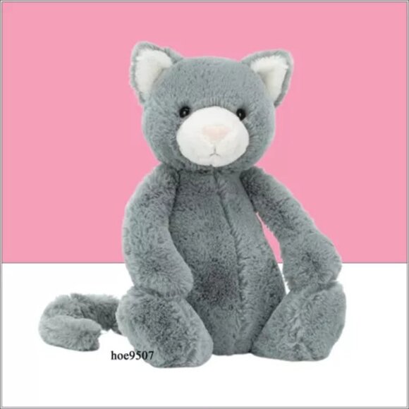 Jellycat CLEOW Bashful Kitten NWT in-hand Grey Authentic direct from Jellycat - Picture 2 of 12
